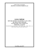 Giáo trình Bảo dưỡng và sửa chữa hệ thống phân phối khí  Nghề: Công nghệ ô tô (Cao đẳng)  CĐ Nghề Đà Lạt
