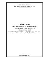 Giáo trình An toàn lao động  Nghề: Công nghệ ô tô (Trung cấp)  CĐ Nghề Đà Lạt