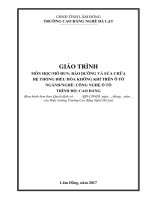 Giáo trình Bảo dưỡng và sửa chữa hệ thống điều hòa không khí  Nghề: Công nghệ ôtô (Cao đẳng)  CĐ Nghề Đà Lạt