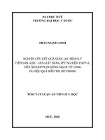 Nghiên cứu kết quả sàng lọc bệnh lý tiền sản giật   sản giật bằng xét nghiệm PAPP a, siêu âm doppler động mạch tử cung và hiệu quả điều trị dự phòng tt 