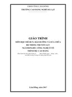 Giáo trình Bảo dưỡng và sửa chữa hệ thống truyền lực  Nghề: Công nghệ ôtô (Cao đẳng)  CĐ Nghề Đà Lạt