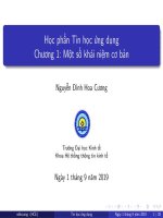Bài giảng Tin học ứng dụng: Chương 1  Nguyễn Đình Hoa Cương