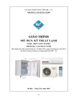 Giáo trình Kỹ thuật lạnh  Nghề: Điện công nghiệp (Cao đẳng)  CĐ Kỹ Thuật Công Nghệ Bà Rịa Vũng Tàu