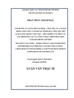 Ảnh hưởng của xung đột gia đình công việc, sự cam kết trong công việc và đánh giá thành quà công việc đến sự hài lòng trong công việc