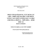 Luận văn sư phạm Phân tích nội dung, xây dựng tư liệu, thiết kế bài học góp phần nâng cao chất lượng dạy và học chương I, phần 6 - Tiến hoá - Sinh Học 12- Ban cơ bản