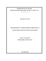 THẾ GIỚI NHÂN VẬT TRONG TRUYỆN THIẾU NHI CỦA NGUYỄN NHẬT ÁNH VÀ NGUYỄN NGỌC THUẦN