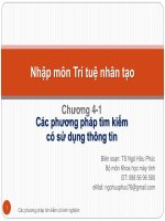 Bài giảng Nhập môn trí tuệ nhân tạo: Chương 4.1 - TS. Ngô Hữu Phúc