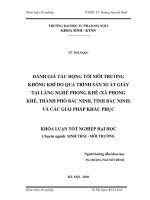 Luận văn sư phạm Đánh giá tác động tới môi trường không khí do quá trình sản xuất giấy tại làng nghề Phong Khê (Xã Phong Khê, thành phố Bắc Ninh, tỉnh Bắc Ninh) và các giải pháp khắc phục