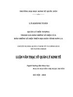Luận văn thạc sỹ - Quản lý đối tượng tham gia bảo hiểm xã hội của bảo hiểm xã hội trên địa bàn tỉnh Sơn La
