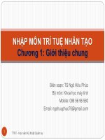 Bài giảng Nhập môn trí tuệ nhân tạo: Chương 1 - TS. Ngô Hữu Phúc