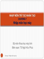 Bài giảng Nhập môn trí tuệ nhân tạo: Chương 7 - TS. Ngô Hữu Phúc