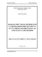 Luận văn sư phạm Đánh giá thực trạng mô hình nuôi cá thương phẩm trên đất một vụ lúa và những giải pháp nâng cao năng suất cá cho mô hình