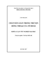 Luận văn sư phạm Chất dân gian trong truyện đồng thoại của Tô Hoài