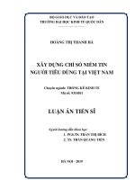 Luận án tiến sĩ Kinh tế: Xây dựng chỉ số niềm tin người tiêu dùng tại Việt Nam