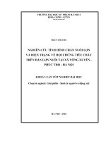 Luận văn sư phạm Nghiên cứu tình hình chăn nuôi lợn và hiện trạng về hội chứng tiêu chảy trên đàn lợn nuôi tại xã Võng Xuyên - Phúc Thọ - Hà Nội