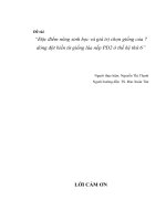 Luận văn sư phạm Đặc điểm nông sinh học và giá trị chọn giống của 7 dòng đột biến từ giống lúa nếp PD2 ở thế hệ thứ 6