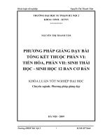 Luận văn sư phạm Phương pháp giảng dạy bài tổng kết thuộc phần VII Tiến hóa, phần VII Sinh thái học - sinh học 12 ban cơ bản