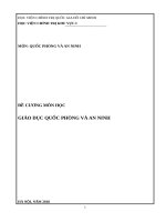 Đề cương môn học Giáo dục quốc phòng và an ninh