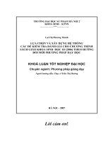 Luận văn sư phạm Lựa chọn và xây dựng hệ thống các đề kiểm tra đánh giá cho chương trình sách giáo khoa Sinh học 10 (2006) theo hướng đổi mới phương pháp dạy học