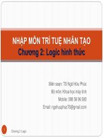 Bài giảng Nhập môn trí tuệ nhân tạo: Chương 2 - TS. Ngô Hữu Phúc