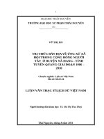 Tri thức bản địa về ứng xử xã hội trong cộng đồng người tày ở huyện nà hang tỉnh tuyên quang giai đoạn 1986 2010  