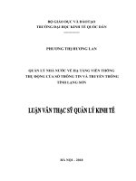 Luận văn thạc sỹ - Quản lý nhà nước về hạ tầng viễn thông thụ động của sở Thông tin và Truyền thông tỉnh Lạng Sơn