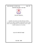 Luận án tiến sĩ y học  nghiên cứu đánh giá mức độ hoạt động và kết quả điều trị bệnh viêm khớp dạng thấp bằng thang điểm siêu âm doppler năng lượng 7 khớp (GERMAN u 