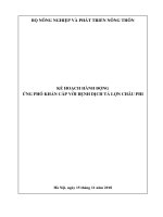 KẾ HOẠCH HÀNH ĐỘNG ỨNG PHÓ KHẨN CẤP VỚI BỆNH DỊCH TẢ LỢN CHÂU PHI