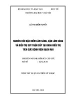 Tóm tắt luận văn tiến sĩ y học  nghiên cứu đặc điểm lâm sàng, cận lâm sàng và điều trị suy thận cấp tại khoa điều trị tích cực bệnh viện bạch mai 