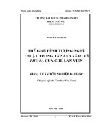 Luận văn sư phạm Thế giới hình tượng nghệ thuật trong tập ánh sáng và phù sa của Chế Lan Viên