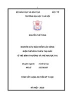 Tóm tắt luận án tiến sĩ y học  nghiên cứu đặc điểm các sóng của điện thế kích thích thị giác ở trẻ bình thường và trẻ nhược thị 