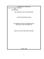 Tóm tắt Luận văn tiến sĩ Báo chí học: Quy trình sản xuất sản phẩm báo chí đối ngoại ở Việt Nam hiện nay