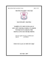 Tóm tắt luận án tiến sĩ y học  nghiên cứu mối tương quan giữa mức độ hoạt động của bệnh với một số tự kháng thể trong lupus ban đỏ hệ thống 