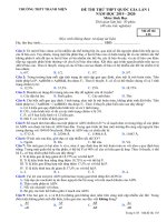 Đề thi thử THPTQG 2020 môn sinh học trường THPT thanh miện – hải dương 