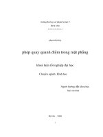 Luận văn sư phạm Phép quay quanh điểm trong mặt phẳng