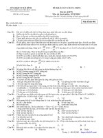 Đề khảo sát chất lượng Sinh học 12 năm 2019 – 2020 trường THPT Nguyễn Đức Cảnh – Thái Bình