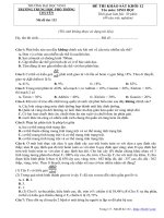 Đề thi thử tốt nghiệp THPT 2020 môn sinh học trường THPT chuyên đh vinh – nghệ an 