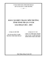 BÁO CÁO HIỆN TRẠNG MÔI TRƯỜNG TỈNH NINH THUẬN 5 NĂM GIAI ĐOẠN 2011 - 2015