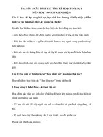 Hướng dẫn trả lời 11 câu phân tích kế hoạch bài dạy  môn hoạt động trải nghiệm tiểu học