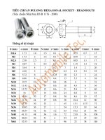 Tiêu chuẩn bu lông lục giác đầu chìm (HEXAGONAL SOCKET – HEAD BOLTS (Tiêu chuẩn Nhật bản JIS B 1176  2000)