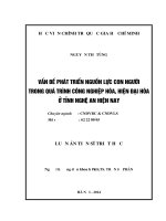 Luận án tiến sĩ triết học  vấn đề phát triển nguồn lực con người trong quá trình công nghiệp hóa, hiện đại hóa ở tỉnh nghệ an hiện nay 