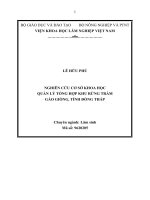 Tóm tắt Luận án tiến sĩ Lâm nghiệp: Nghiên cứu cơ sở khoa học quản lý tổng hợp Khu rừng Tràm Gáo Giồng, tỉnh Đồng Tháp