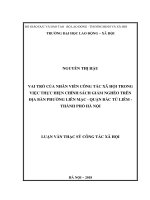 Luận văn thạc sĩ  vai trò của nhân viên công tác xã hội trong việc thực hiện chính sách giảm nghèo trên địa bàn phường liên mạc   quận bắc từ liêm   thành phố hà nội 