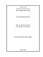 Luận án tiến sĩ tâm lý học  nhu cầu tham vấn tâm lý của cha mẹ có con bị tự kỉ 