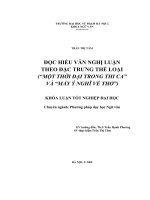 Luận văn sư phạm Đọc hiểu văn nghị luận theo đặc trưng thể loại một thời đại trong thi ca và mấy ý nghĩ về thơ