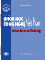 Tạp chí khoa học và công nghệ việt nam   số 5b năm 2017 
