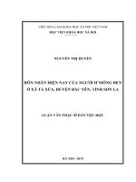Luận văn thạc sĩ dân tộc học  hôn nhân hiện nay của người h’mông đen ở xã tà xùa, huyện bắc yên, tỉnh sơn la 