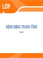 đinh đạng trang tính bài giảng điện tử tin học 7 sgk mới 