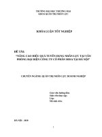 NÂNG CAO HIỆU QUẢ TUYỂN DỤNG NHÂN LỰC tại công ty CP MISA tại hà nội 2020