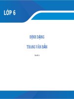 đinh dạng trang văn bản bài giảng điện tử tin học 6  sgk mới 